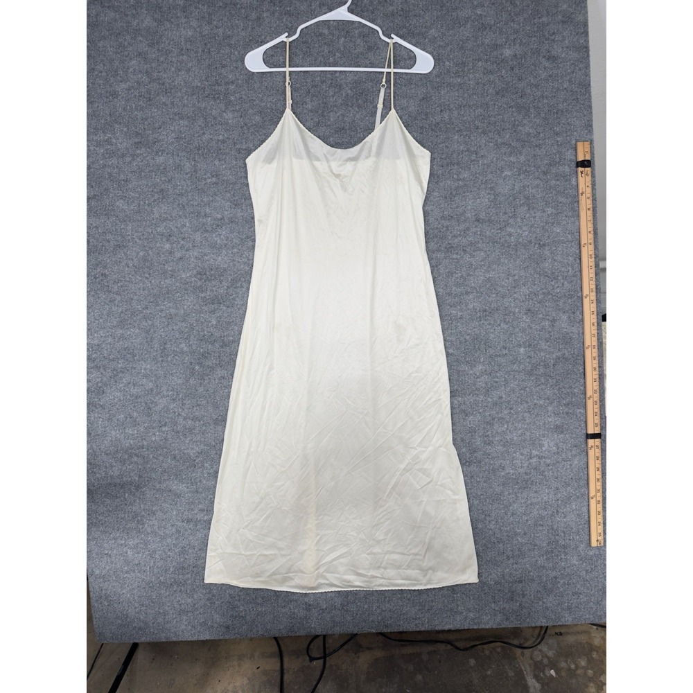 Vintage Vanity Fair Maxi Slip Dress Nightgown Ivory 34 Style 10-717 Adjustable‎